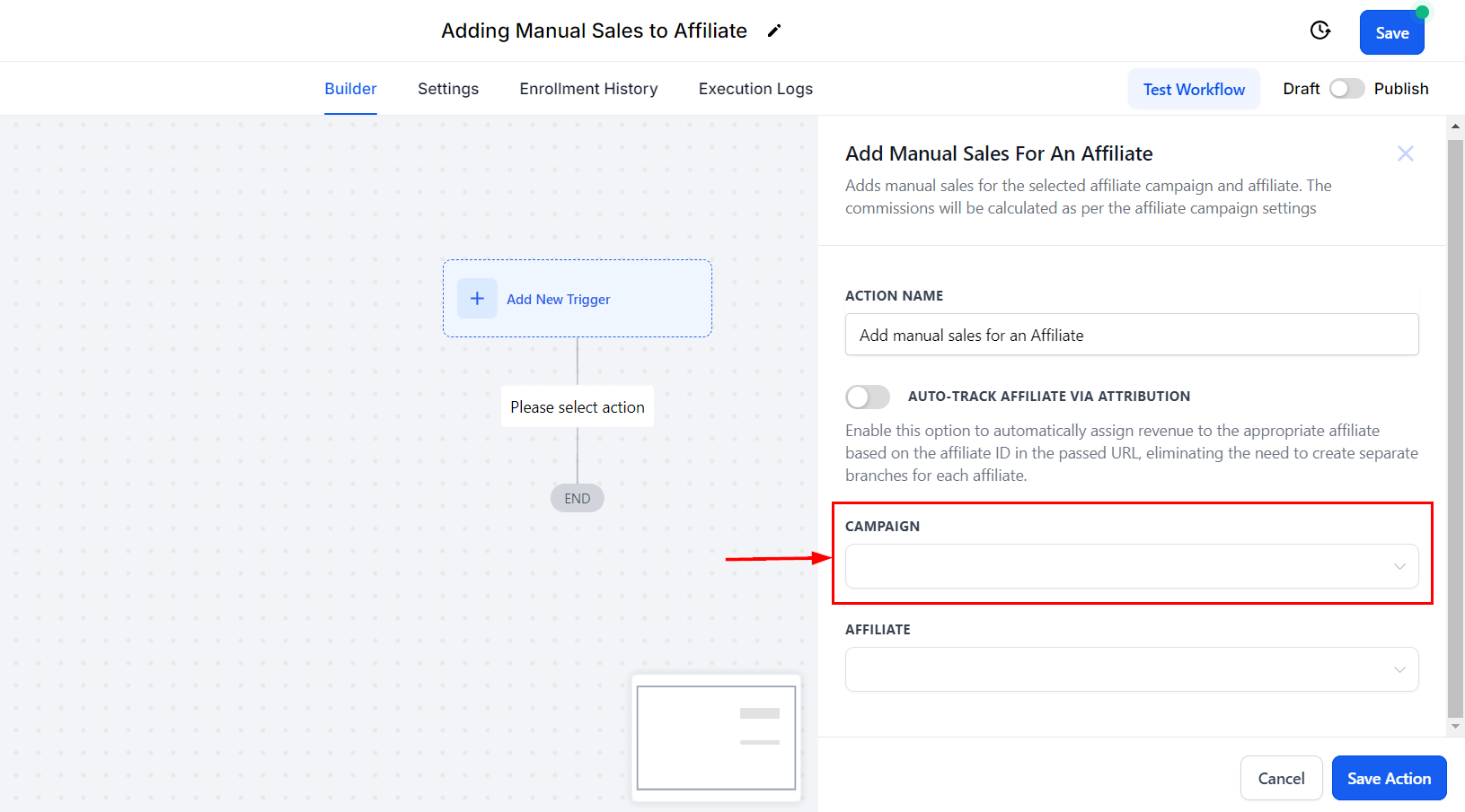 Add Manual Sales For An Affiliate Action – figure 5