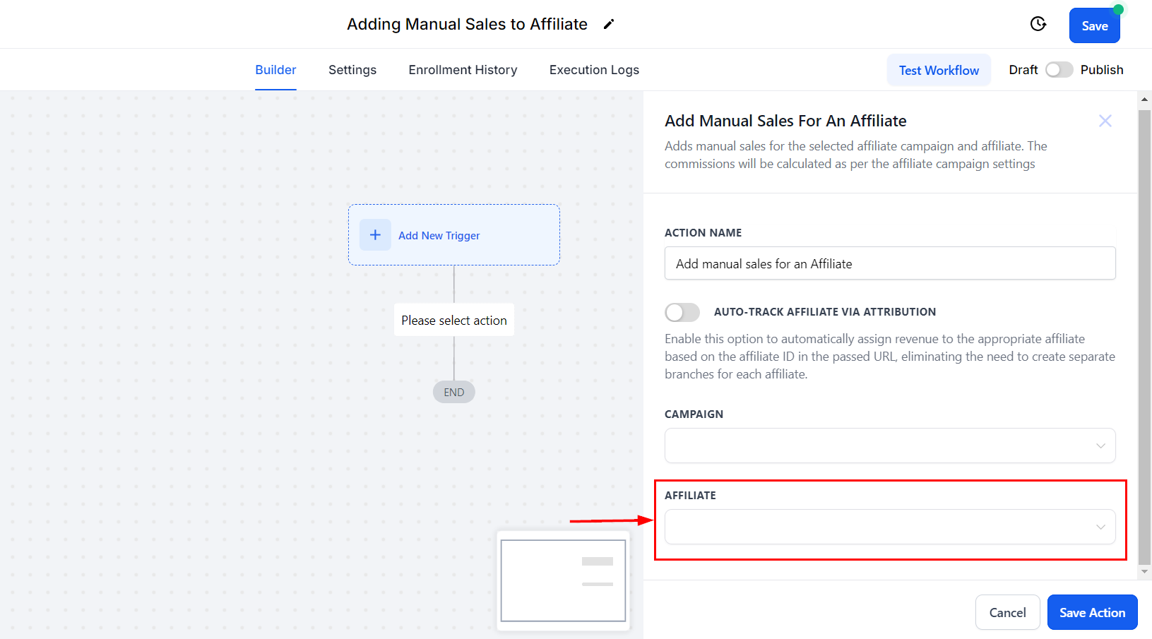Add Manual Sales For An Affiliate Action – figure 6