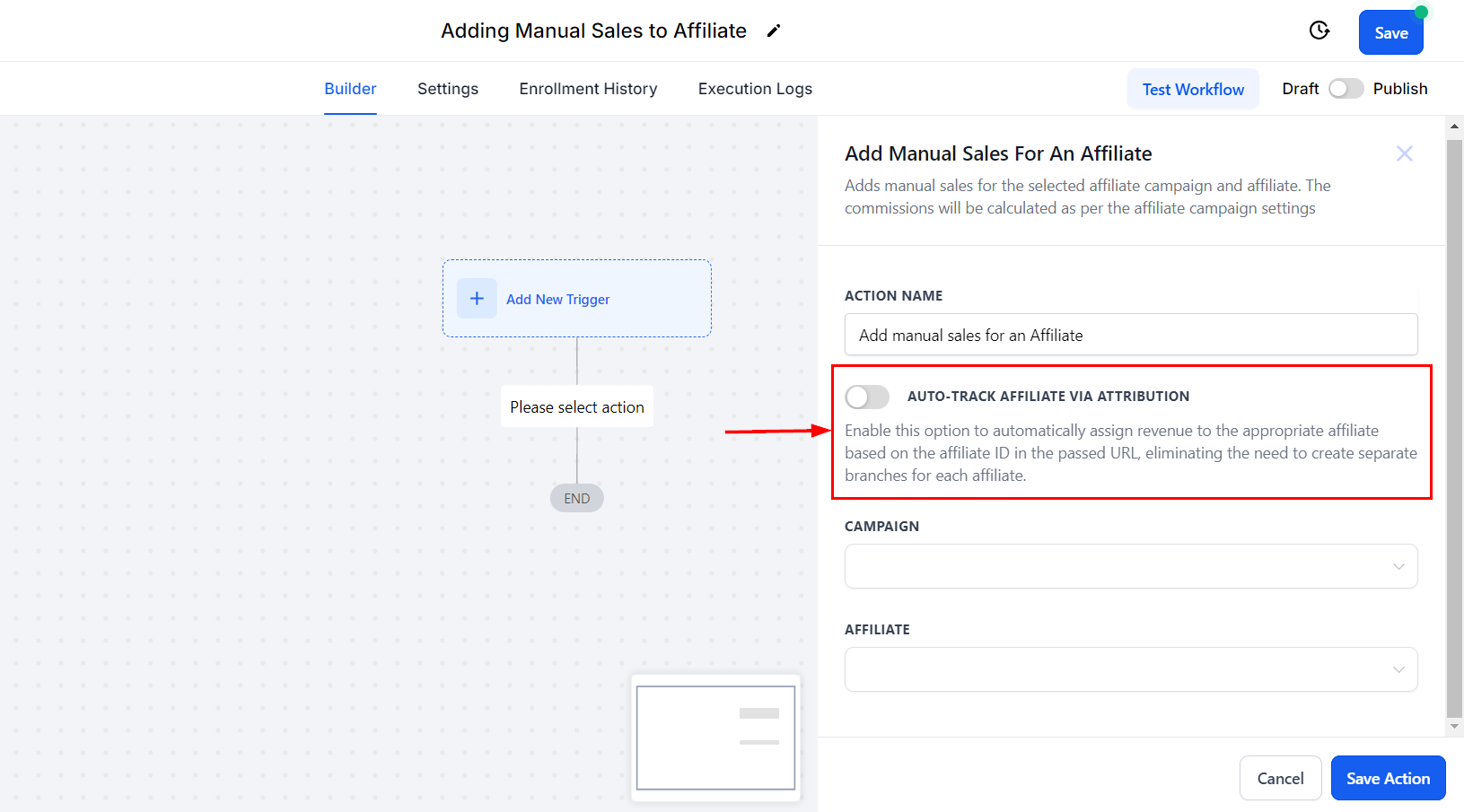 Add Manual Sales For An Affiliate Action – figure 12