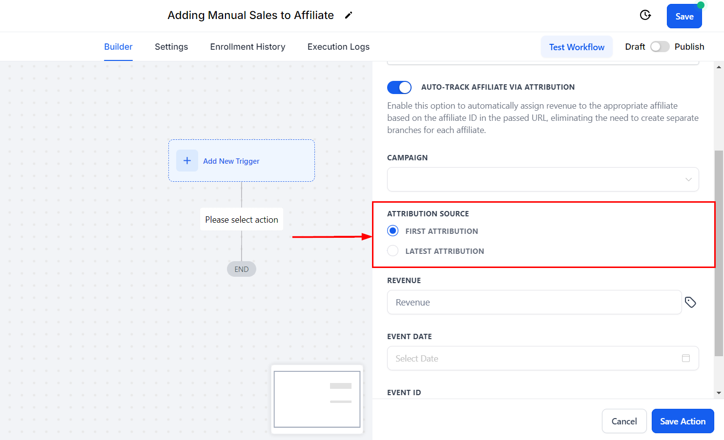 Add Manual Sales For An Affiliate Action – figure 13