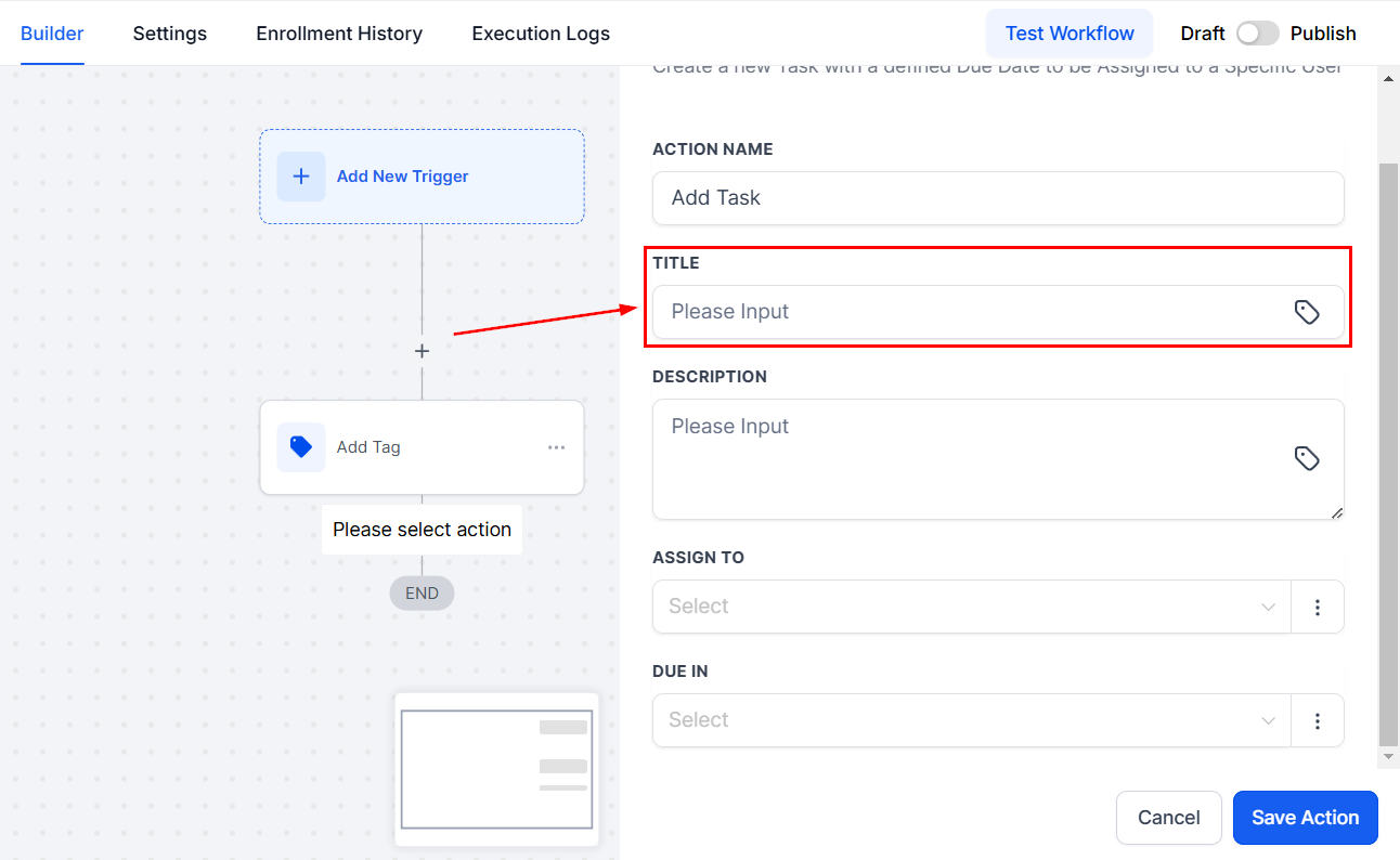 Add Task Action – figure 2