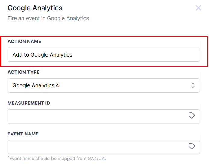 Add To Google Analytics Action – figure 2