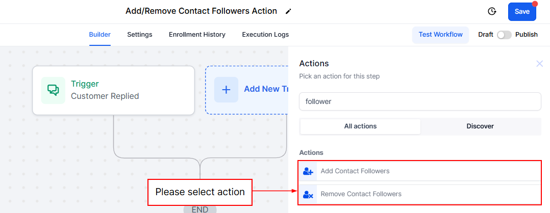 AddRemove Contact Followers Action – figure 1