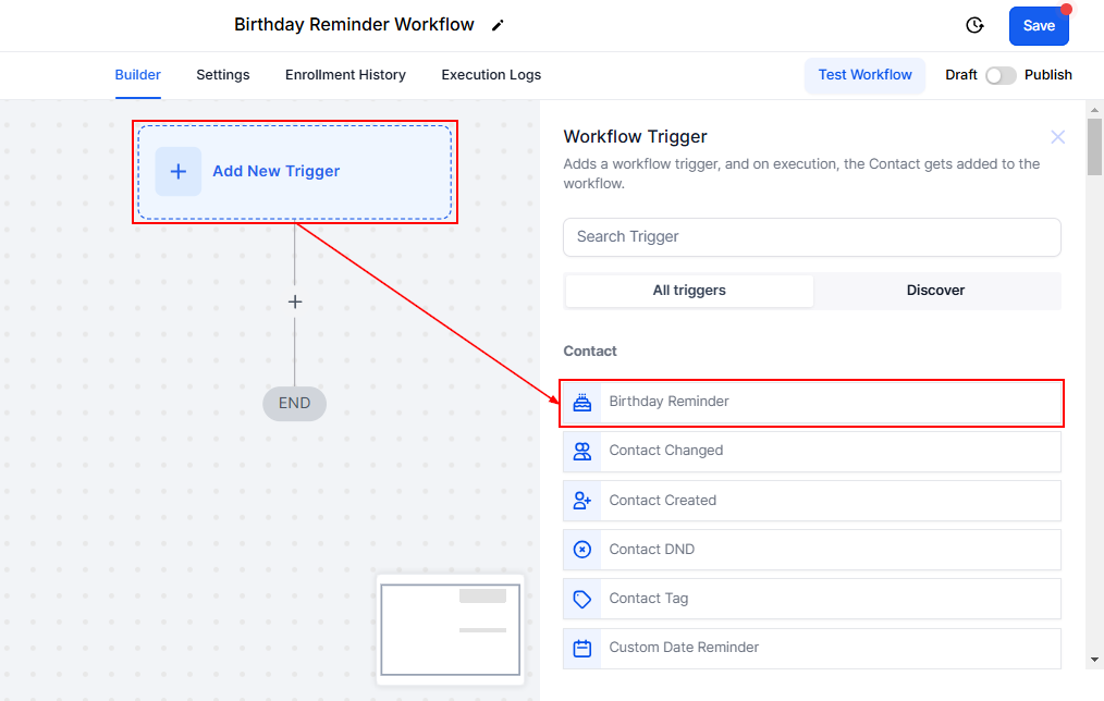 Birthday Reminder Trigger – figure 1