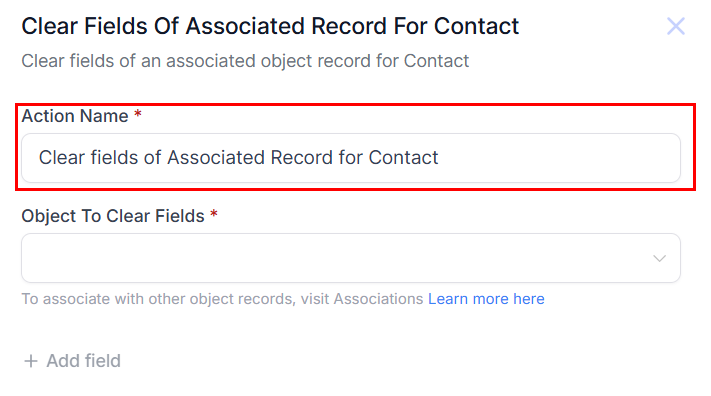 Clear Fields of an Associated Record Action – figure 4