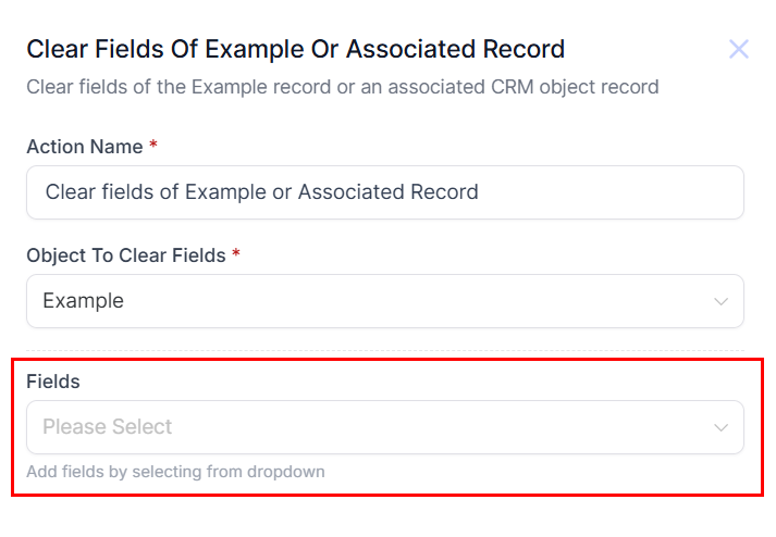 Clear Fields of Custom Object or Associated Record Action – figure 5