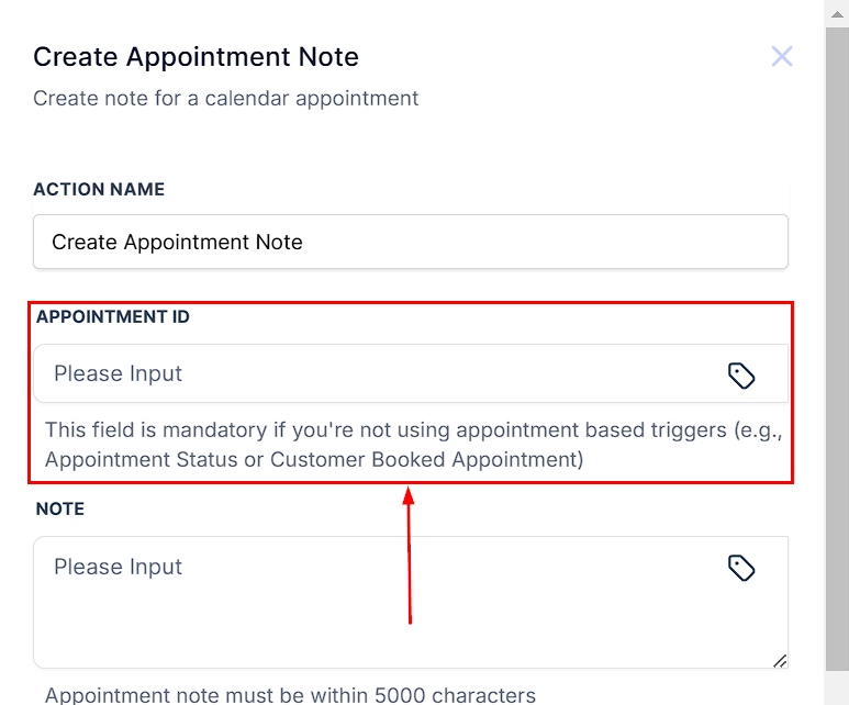 Create Appointment Note Action – figure 3