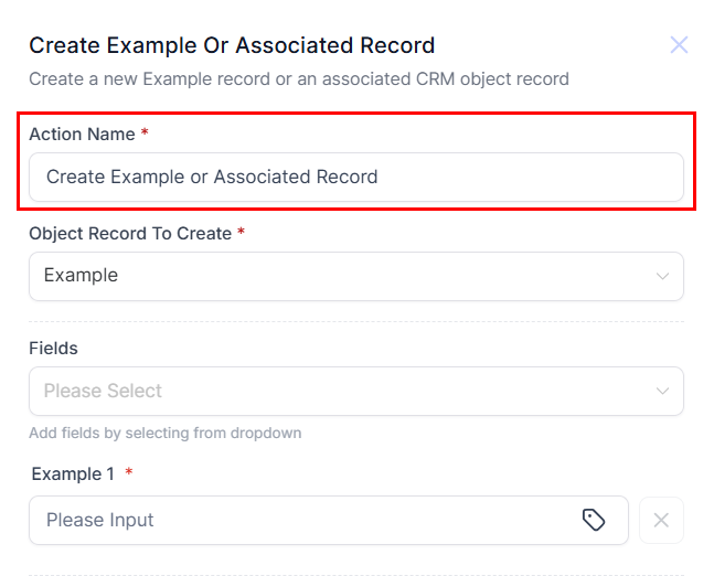 Create Custom Object or Associated Record Action – figure 3