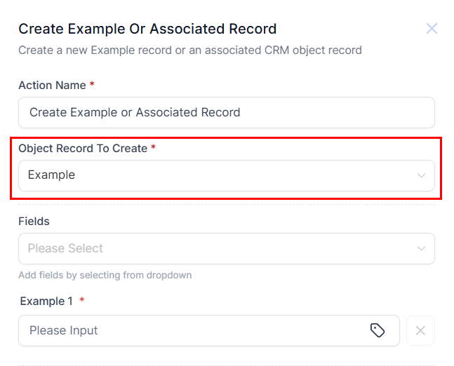 Create Custom Object or Associated Record Action – figure 4