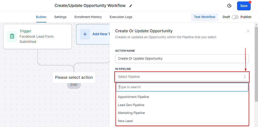 CreateUpdate Opportunity Action – figure 2