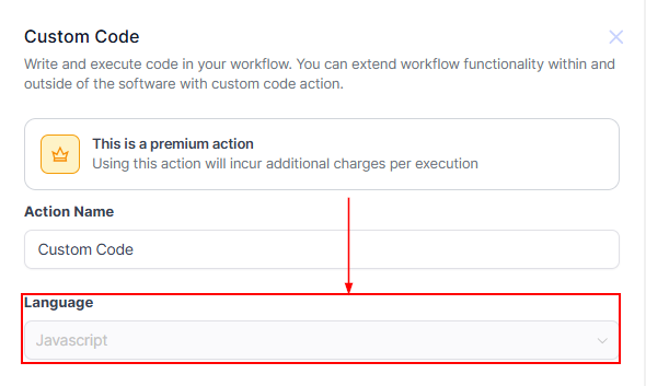 Custom Code Action – figure 2