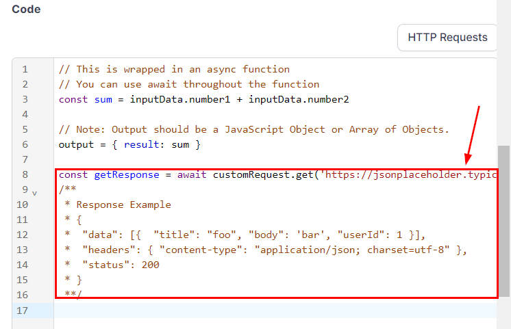 Custom Code Action – figure 7