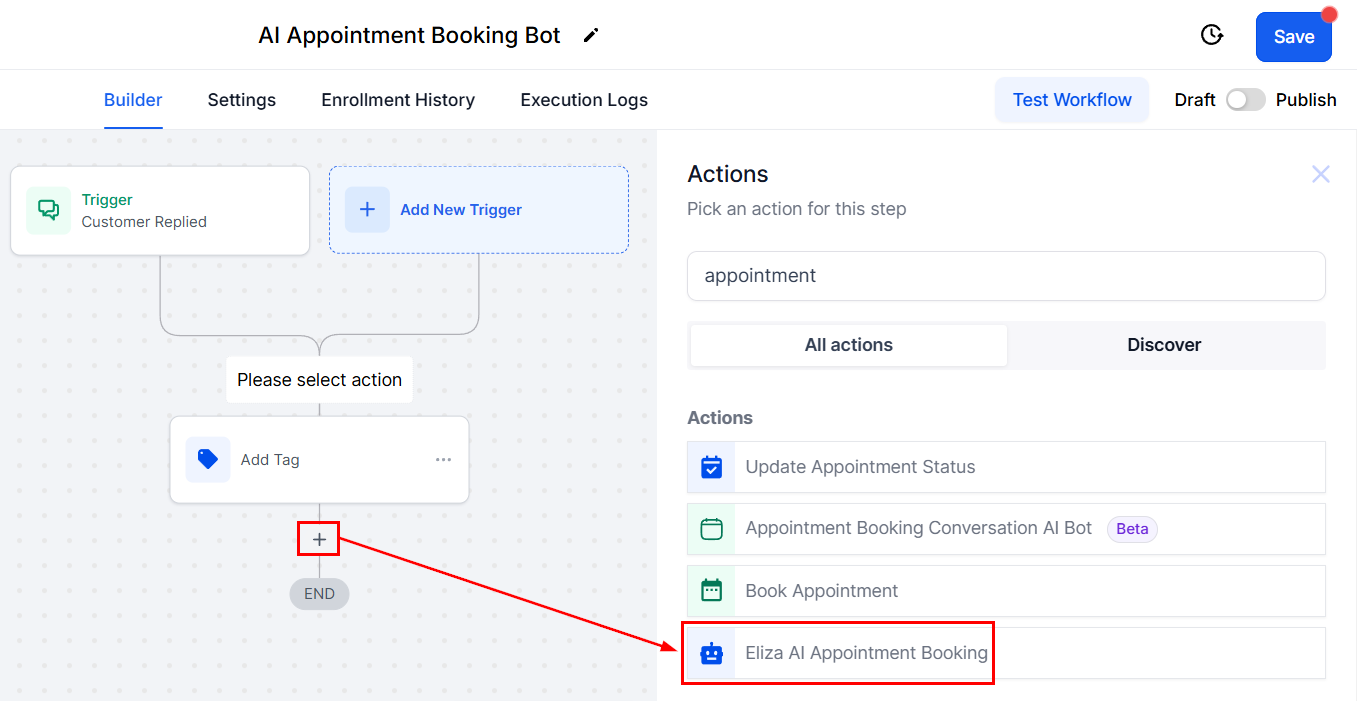 Eliza AI Appointment Booking Action – figure 2