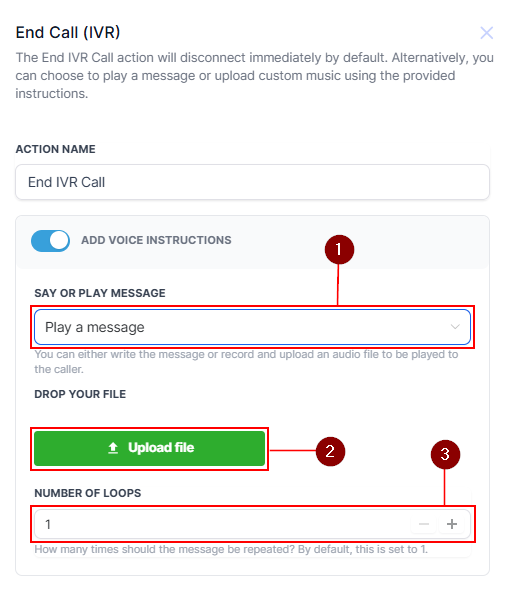 End IVR Call Action – figure 5
