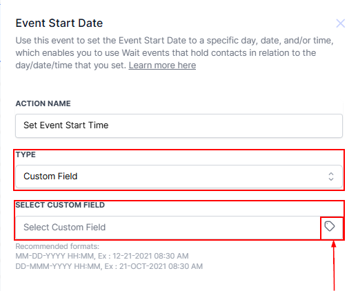Event Start Date Action – figure 3