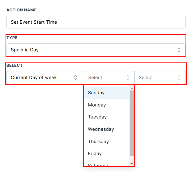 Event Start Date Action – figure 6