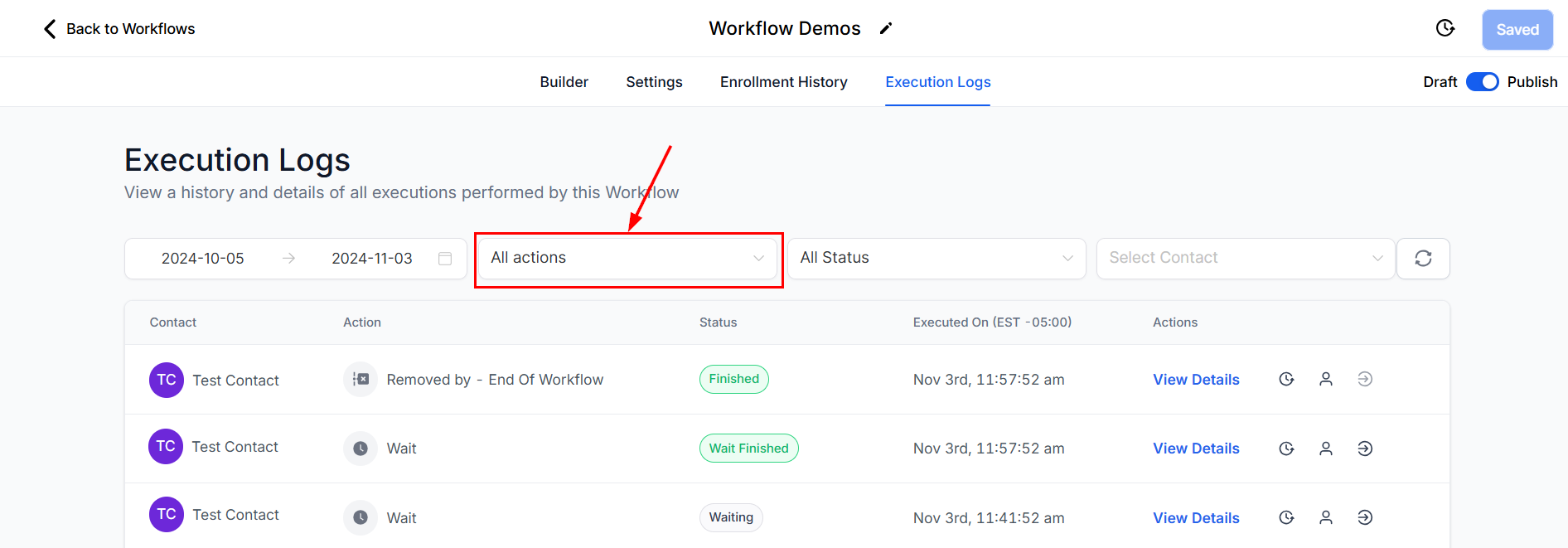 Execution Logs Tab – figure 5
