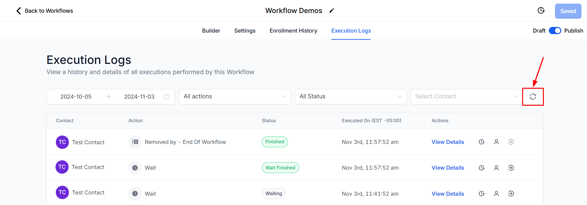 Execution Logs Tab – figure 7