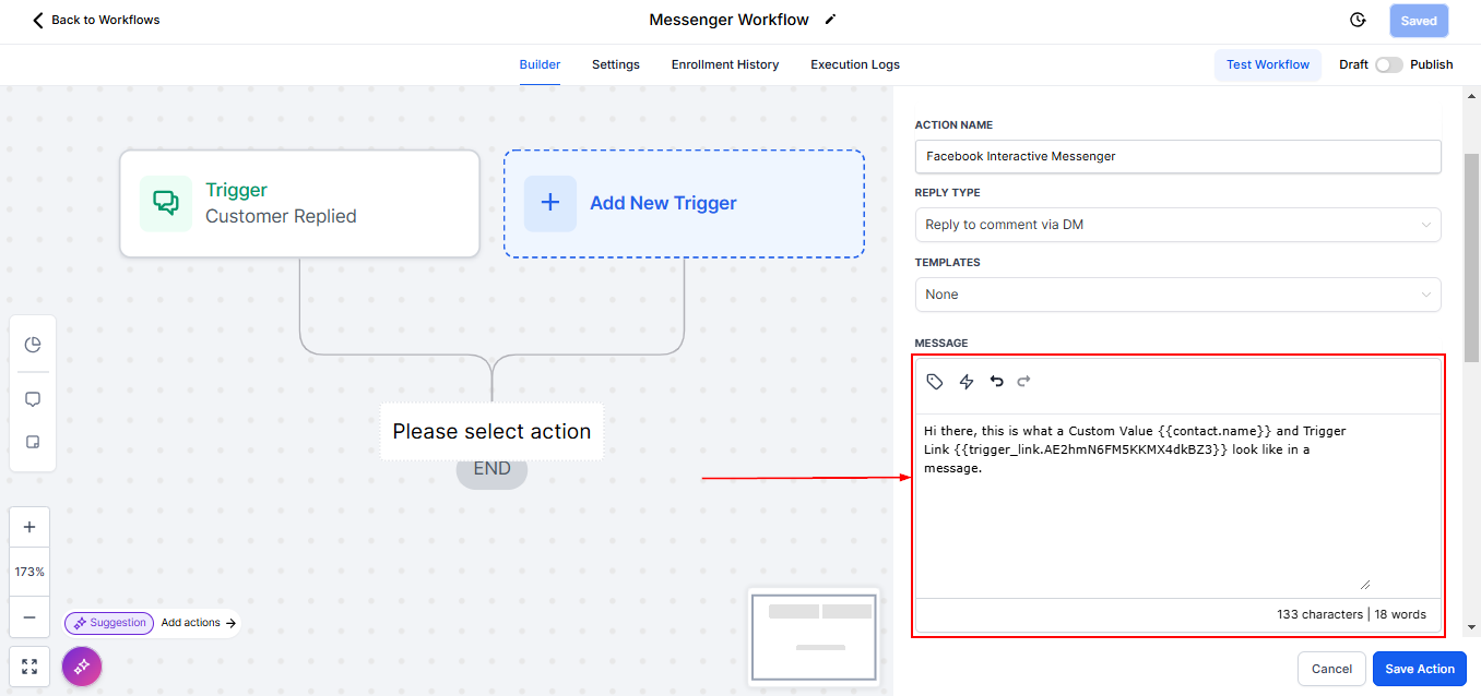 Facebook Interactive Messenger Action – figure 4