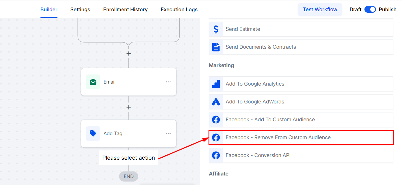 Facebook - Remove From Custom Audience Action – figure 1