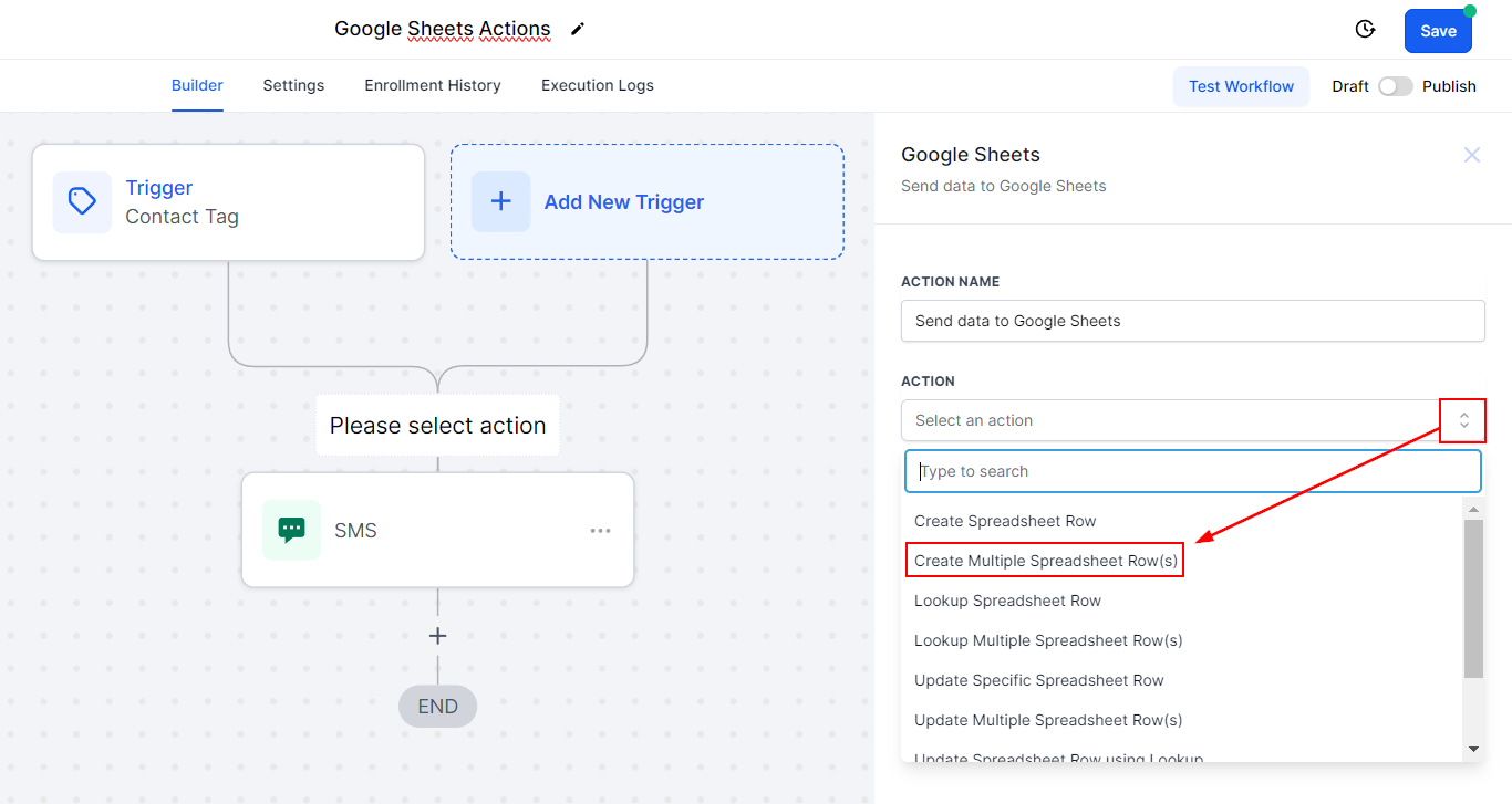Google Sheets Action Create Multiple Rows – figure 3