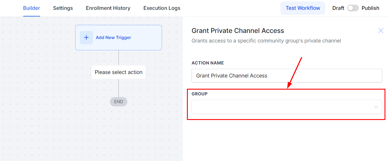 Grant Private Channel Access Action – figure 5