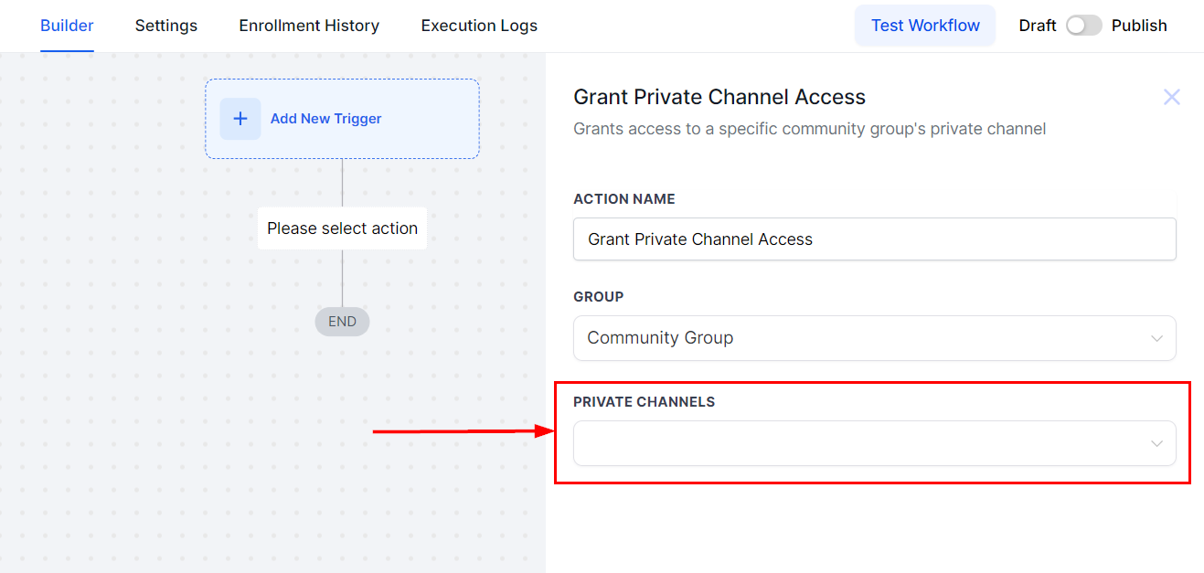 Grant Private Channel Access Action – figure 6