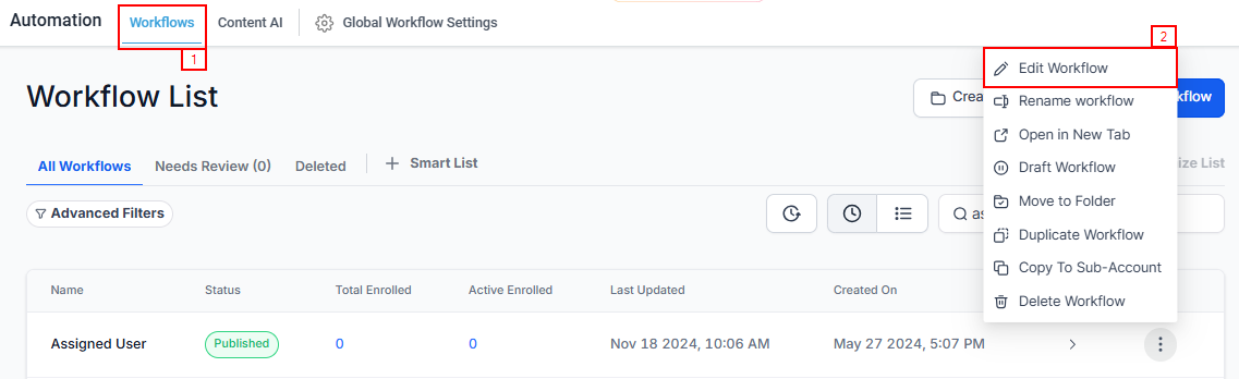 How to Rearrange Actions in Your Workflow Builder – figure 1