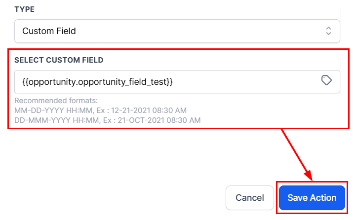 How to Use Opportunity Custom Fields in the Event Start Date Action – figure 6