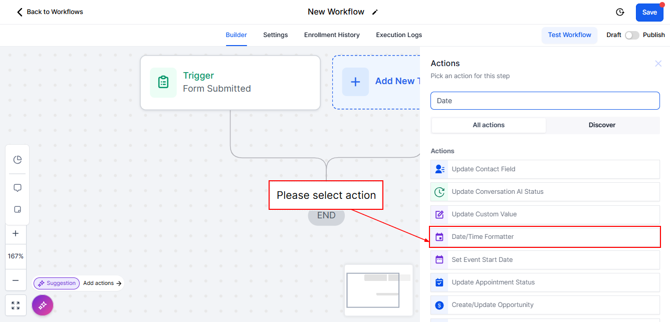 How to use the DateTime Formatter Premium Workflow Action – figure 1