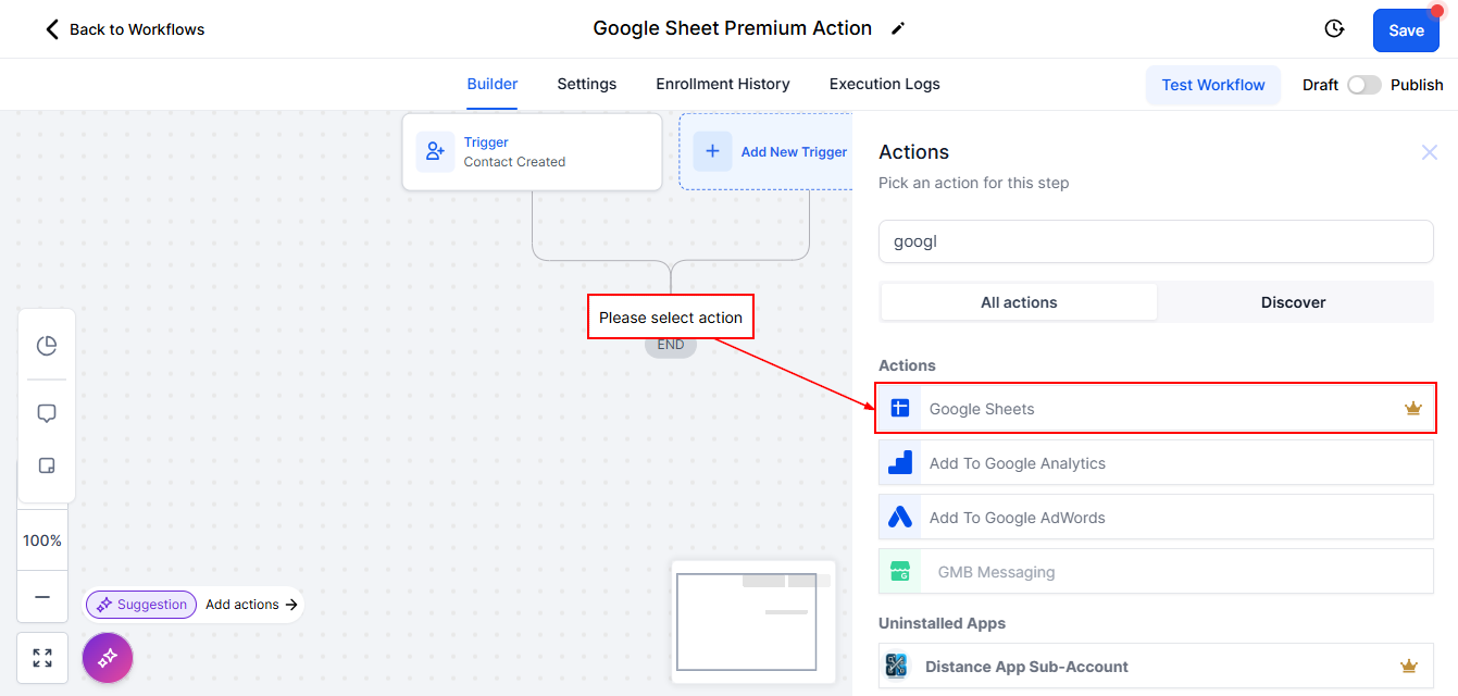 How To Use The Google Sheets Premium Workflow Action – figure 1
