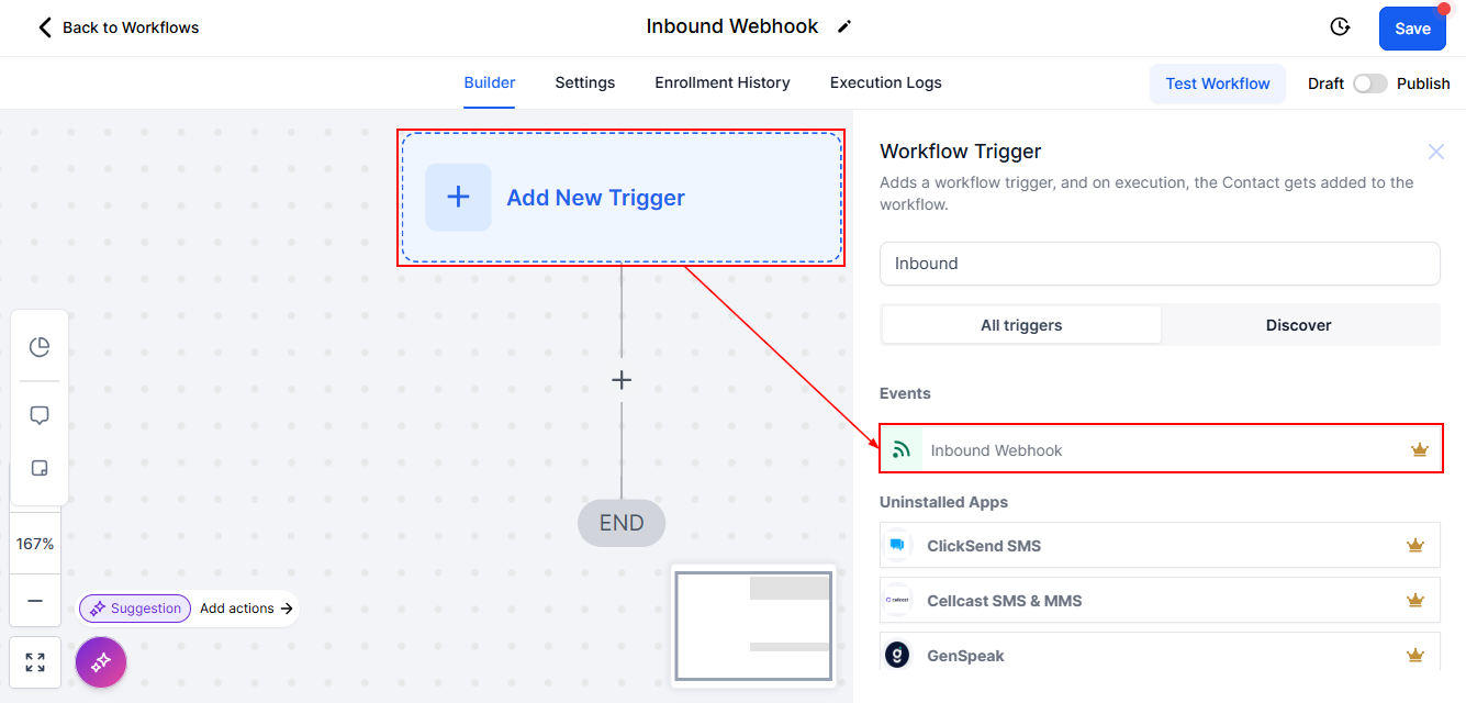How to use the Inbound Webhook Workflow Premium Trigger – figure 1
