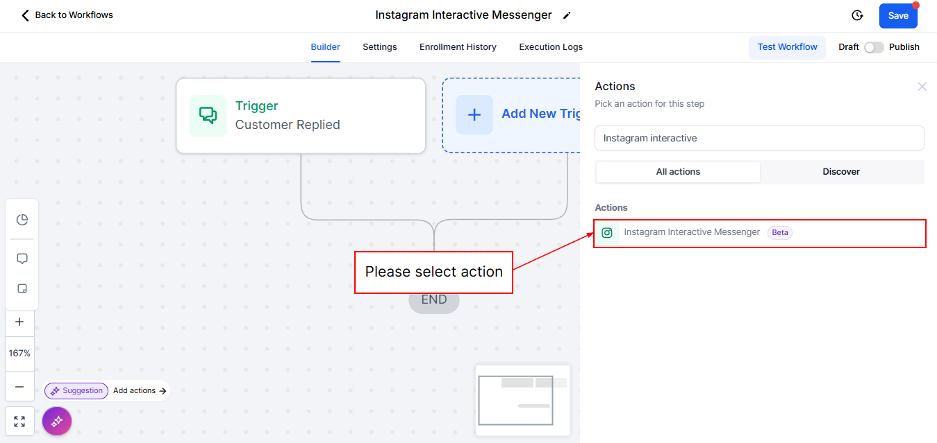 Instagram Interactive Messenger Action – figure 1
