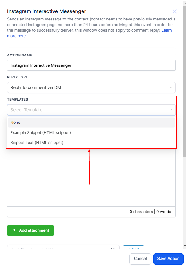 Instagram Interactive Messenger Action – figure 3