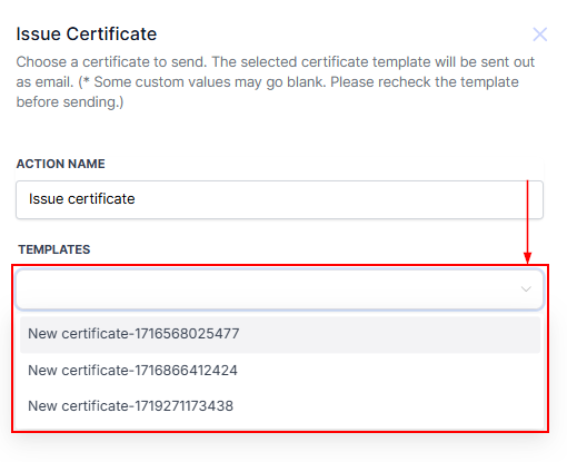 Issue Certificate Action – figure 2