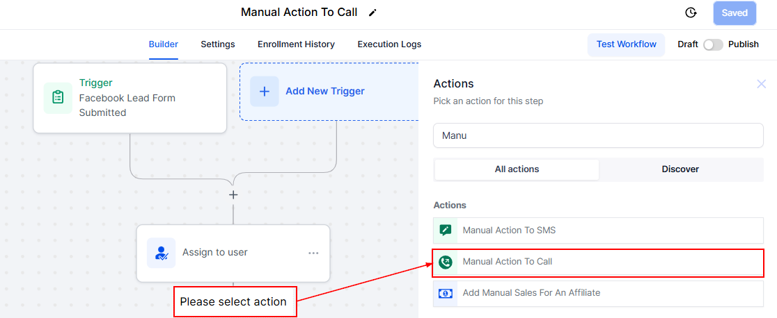 Manual Action To Call – figure 3
