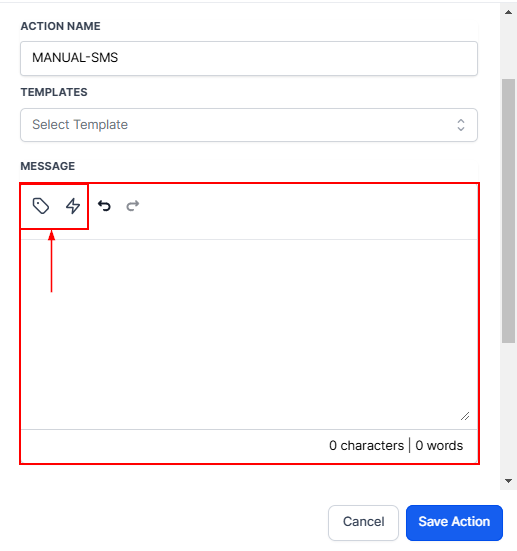 Manual Action To SMS – figure 5