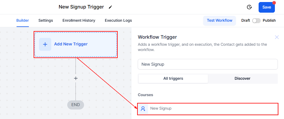 New Signup Trigger – figure 1