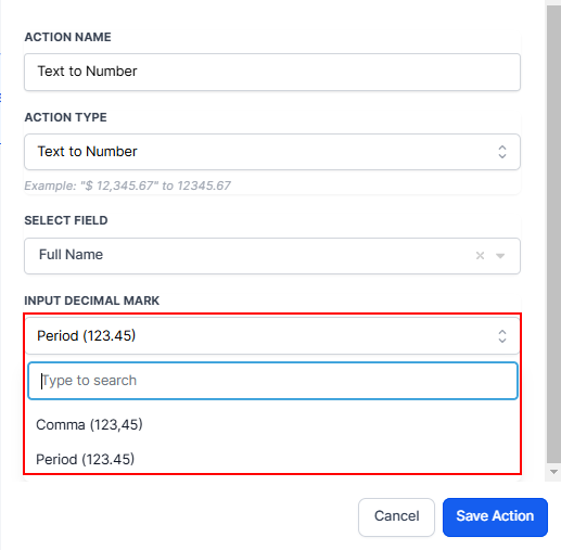 Number Formatter Action – figure 4