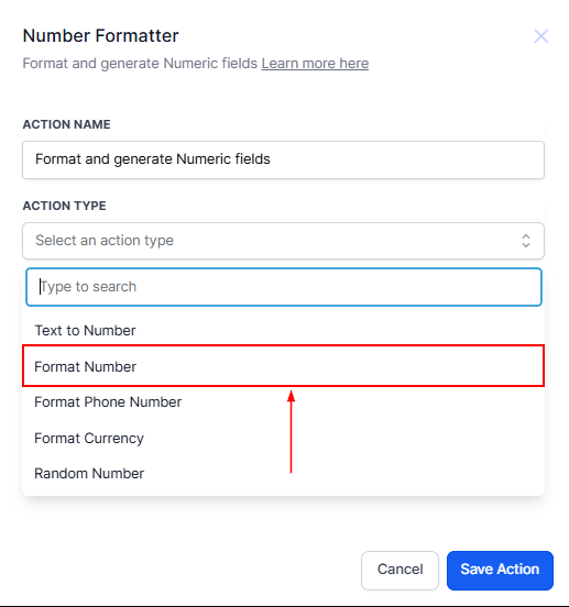 Number Formatter Action – figure 6