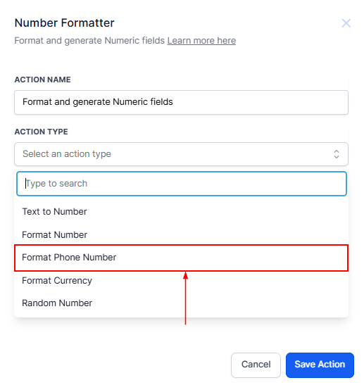 Number Formatter Action – figure 11