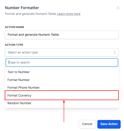 Number Formatter Action – figure 16
