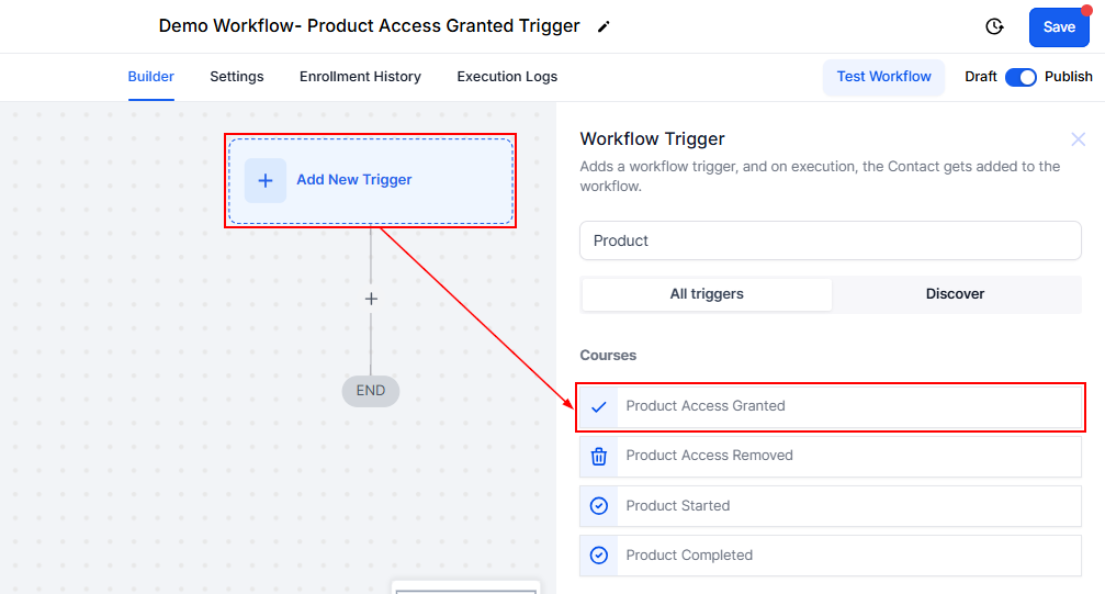 Product Access Granted Trigger – figure 1