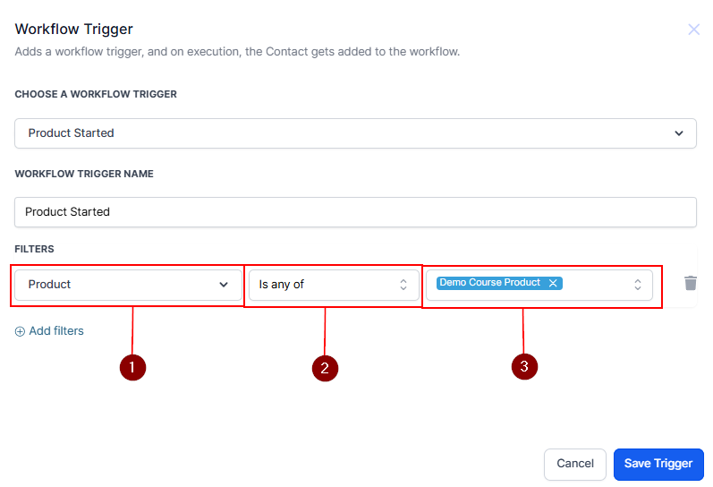 Product Started Trigger – figure 2