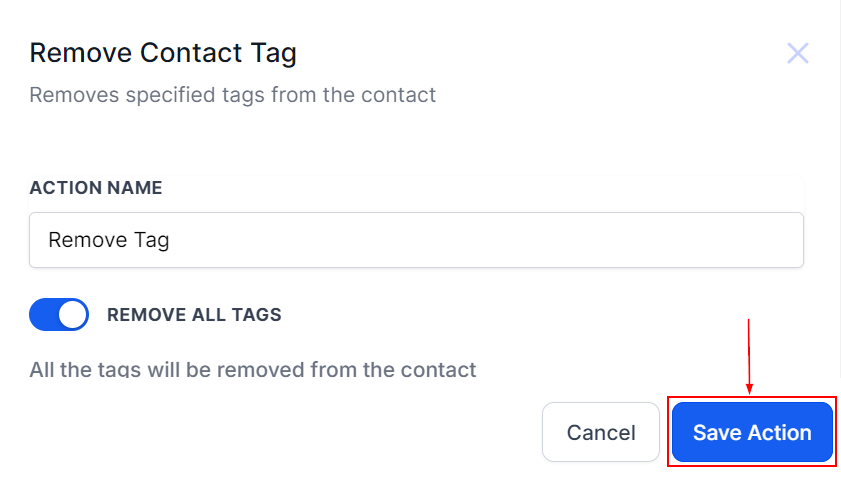 Remove Contact Tag Action – figure 5
