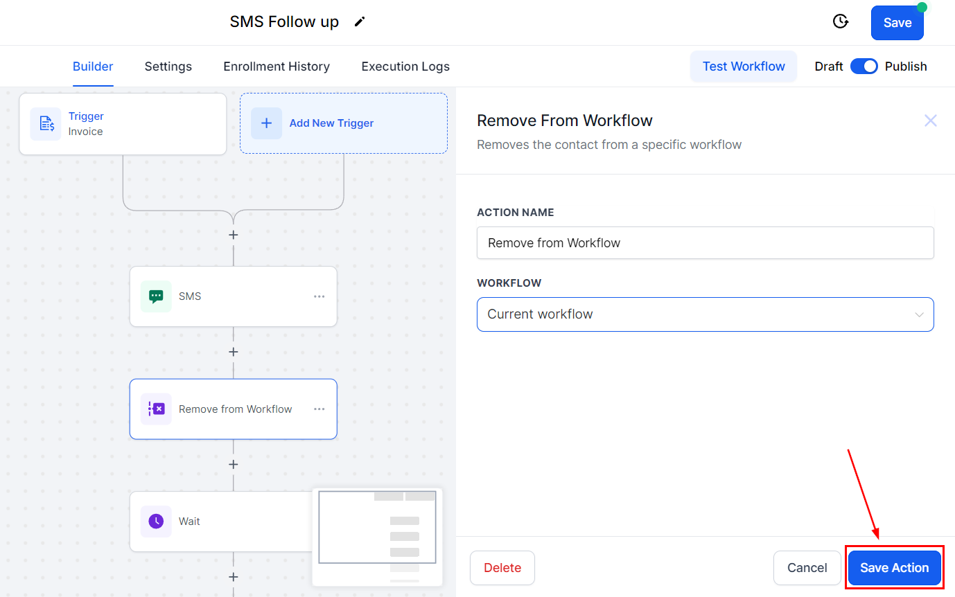 Remove From Workflow Action – figure 8
