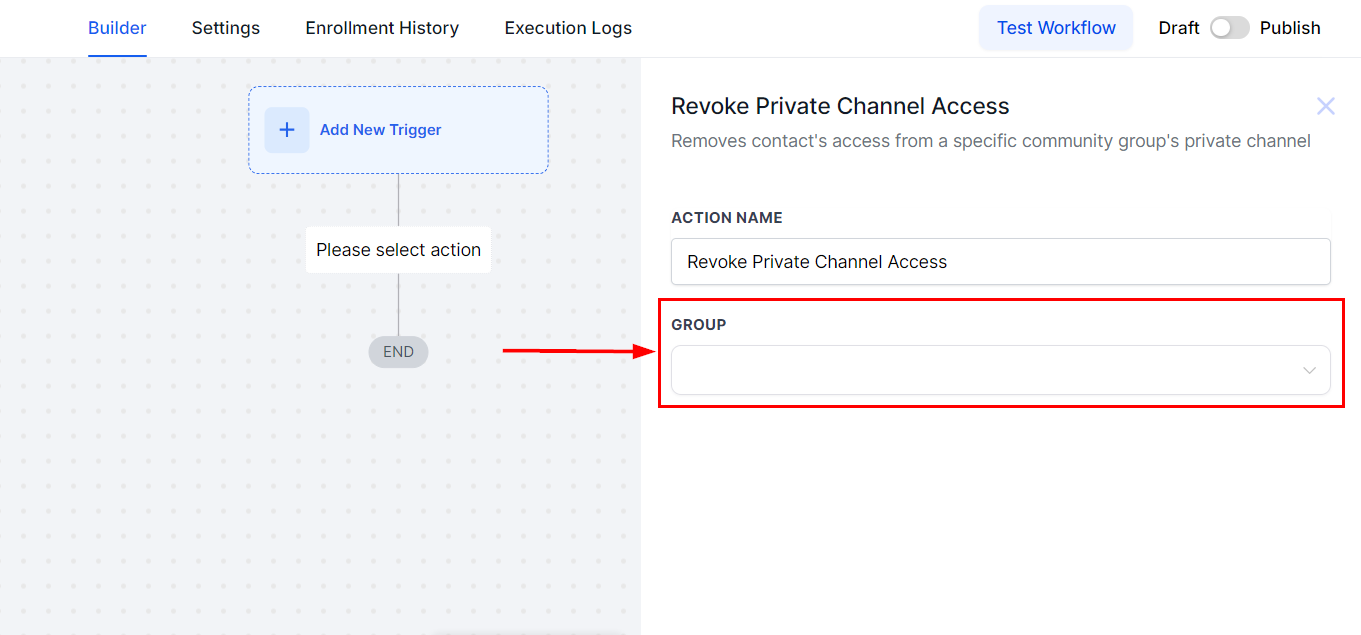 Revoke Private Channel Access Action – figure 5
