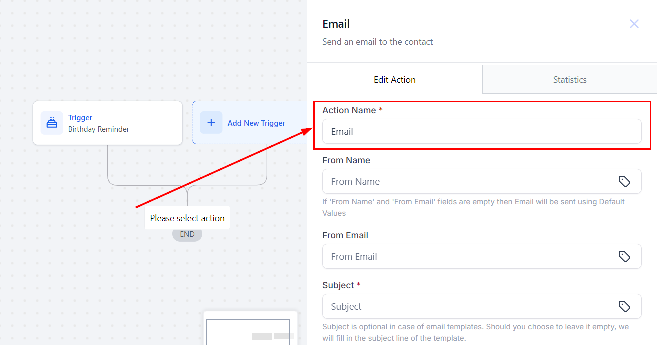 Send Email Action – figure 2