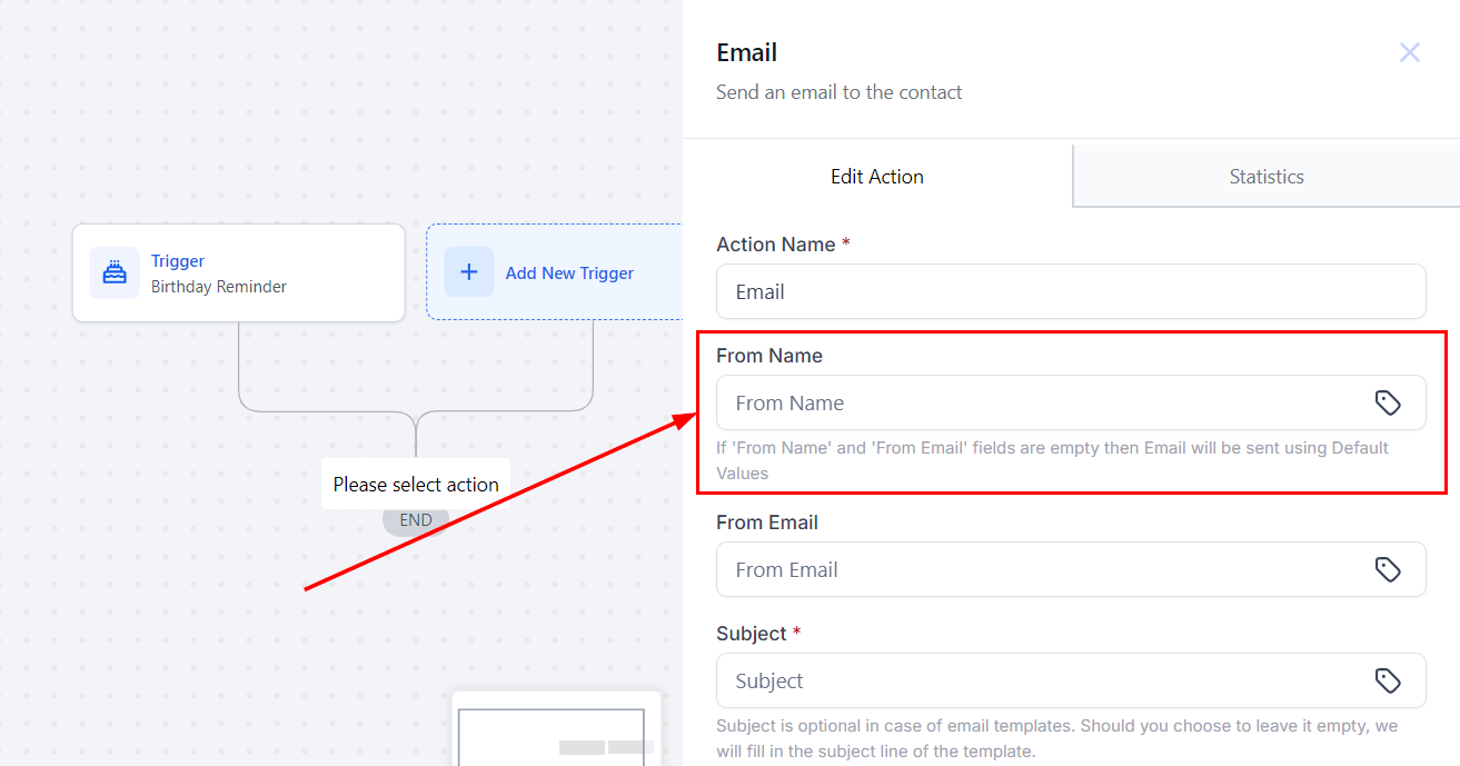 Send Email Action – figure 3