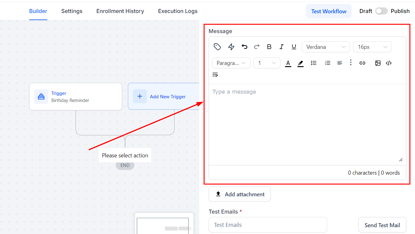 Send Email Action – figure 9